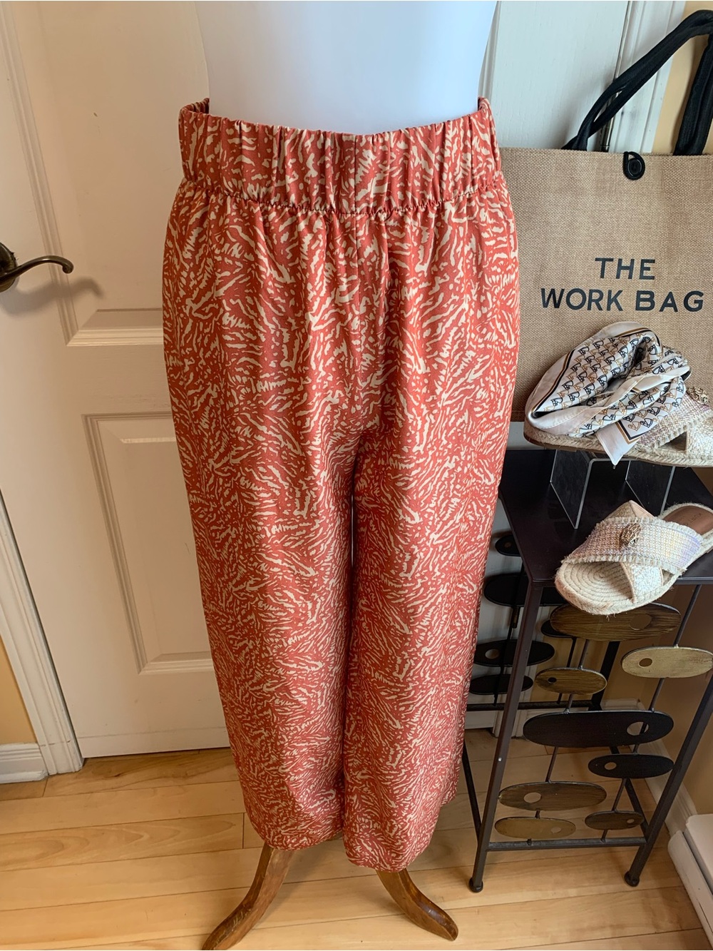 RW&CO Print Elastic Waist Wide-Leg Pants